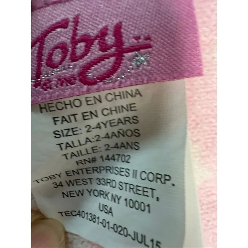 Toby & Me Girls Pink White Boho Scarf 5” X 40” Heart Pattern 2-4 years